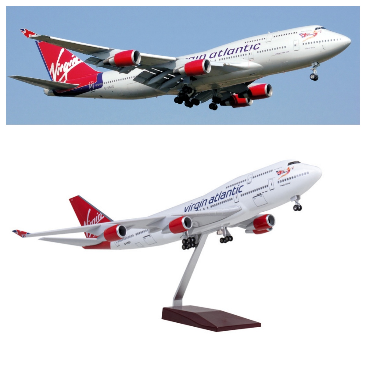 Model Kit Medabots - 47cm Virgin Atlantic B747 Airplane Model