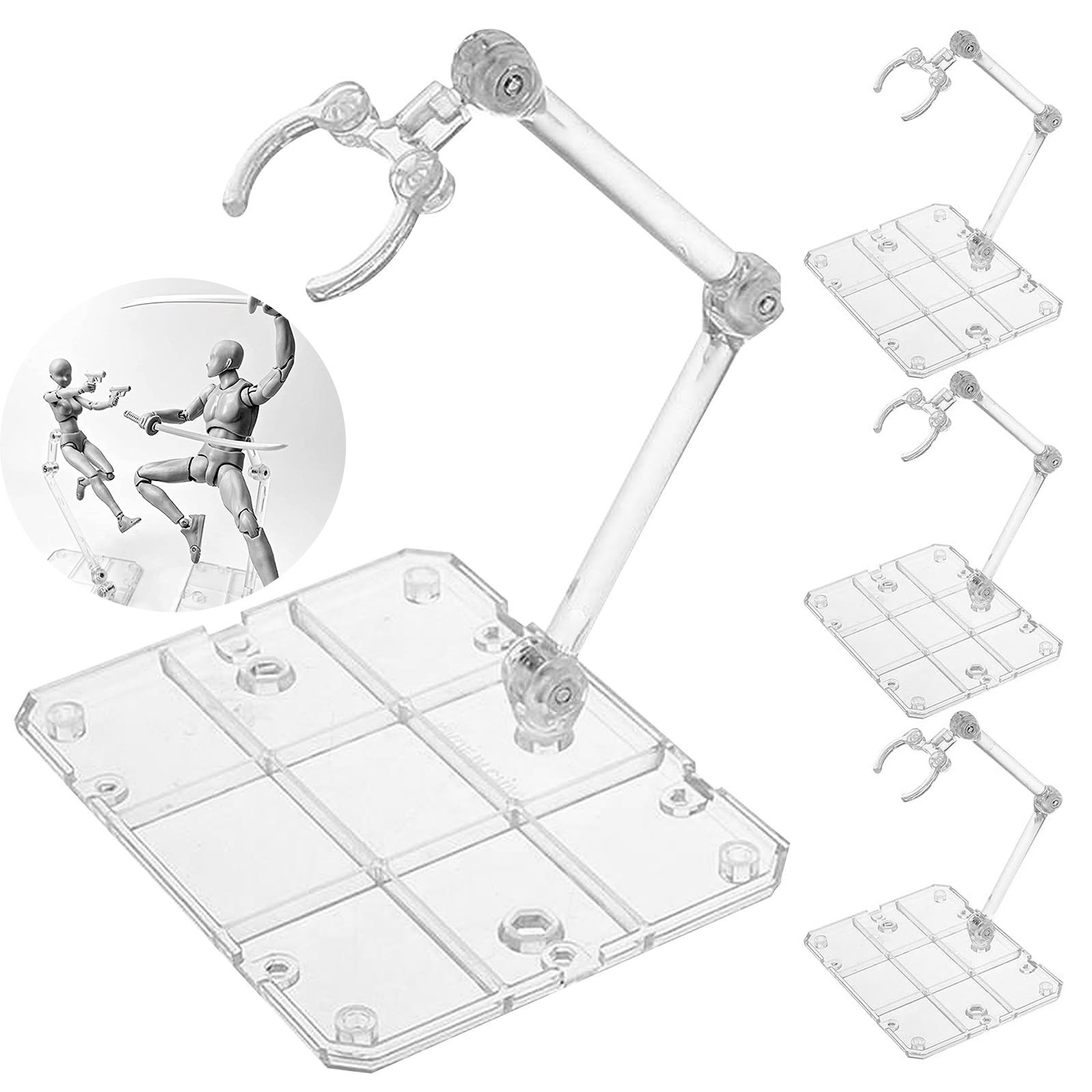 Model Kit Rg - Clear Action Figure Stand,Assembly Action Figure