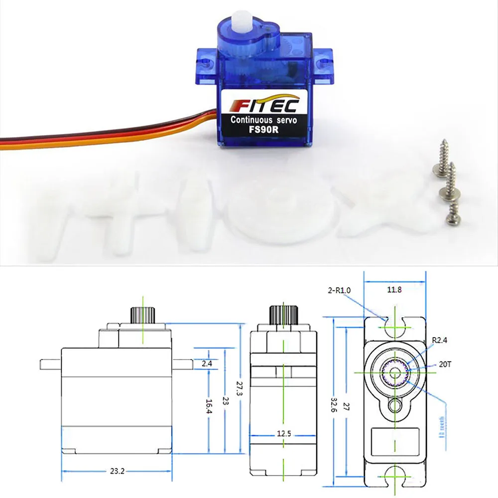 Feetech Mini FS90R Micro Servo - огляд і ціна Model Kit Ship